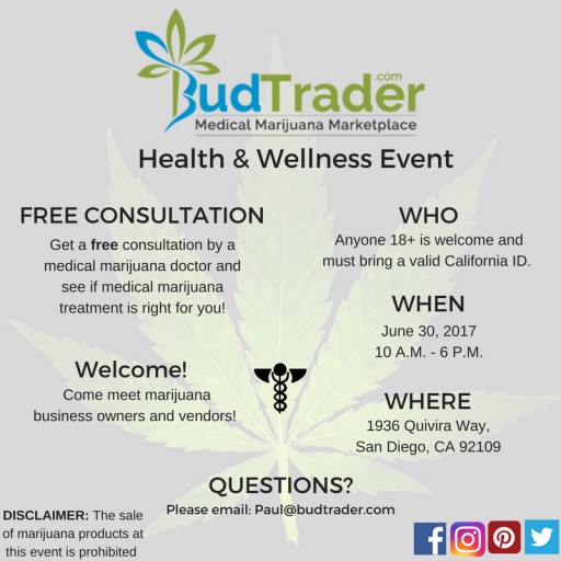BudTrader.com to Provide Free Consultation by Medical Marijuana Doctor at Their Health and Wellness Event