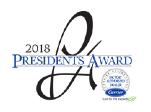 Bloomfield Cooling, Heating & Electric is Recognized With Carrier 2018 President's Award