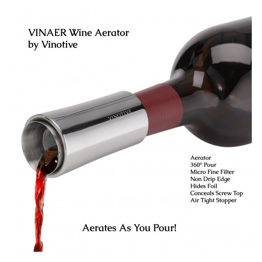 Vinaer Wine Aerator - 7 Functions in 1 Professional Quality Wine Tool by Vinotive