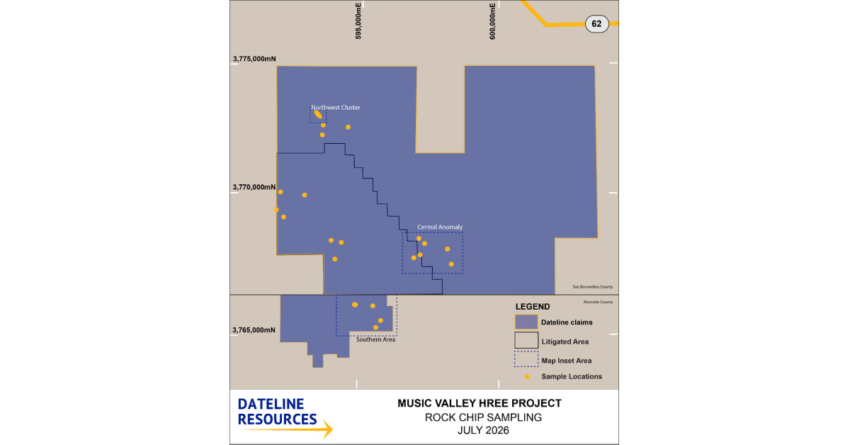 Dateline Returns Widespread REE Mineralisation at Music Valley