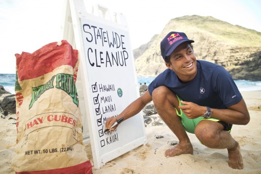 Kai Lenny Leads First-Ever Hawaiian Statewide Coastline Cleanup on Downwind Channel Challenge