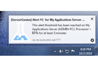 Server Genius browser pop-ups alerts 
