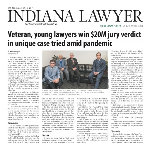 Lawyer Admitted for Five Weeks Helped Indianapolis Firm Obtain $20M Jury Verdict