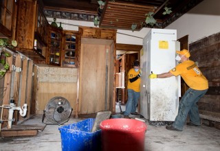 Scientology Volunteer Ministers helped people restore their homes after Hurrican Harvey.