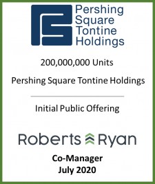 Roberts & Ryan Selected as Co-Manager in Pershing Square Tontine Holdings' (PSTYH.U) IPO