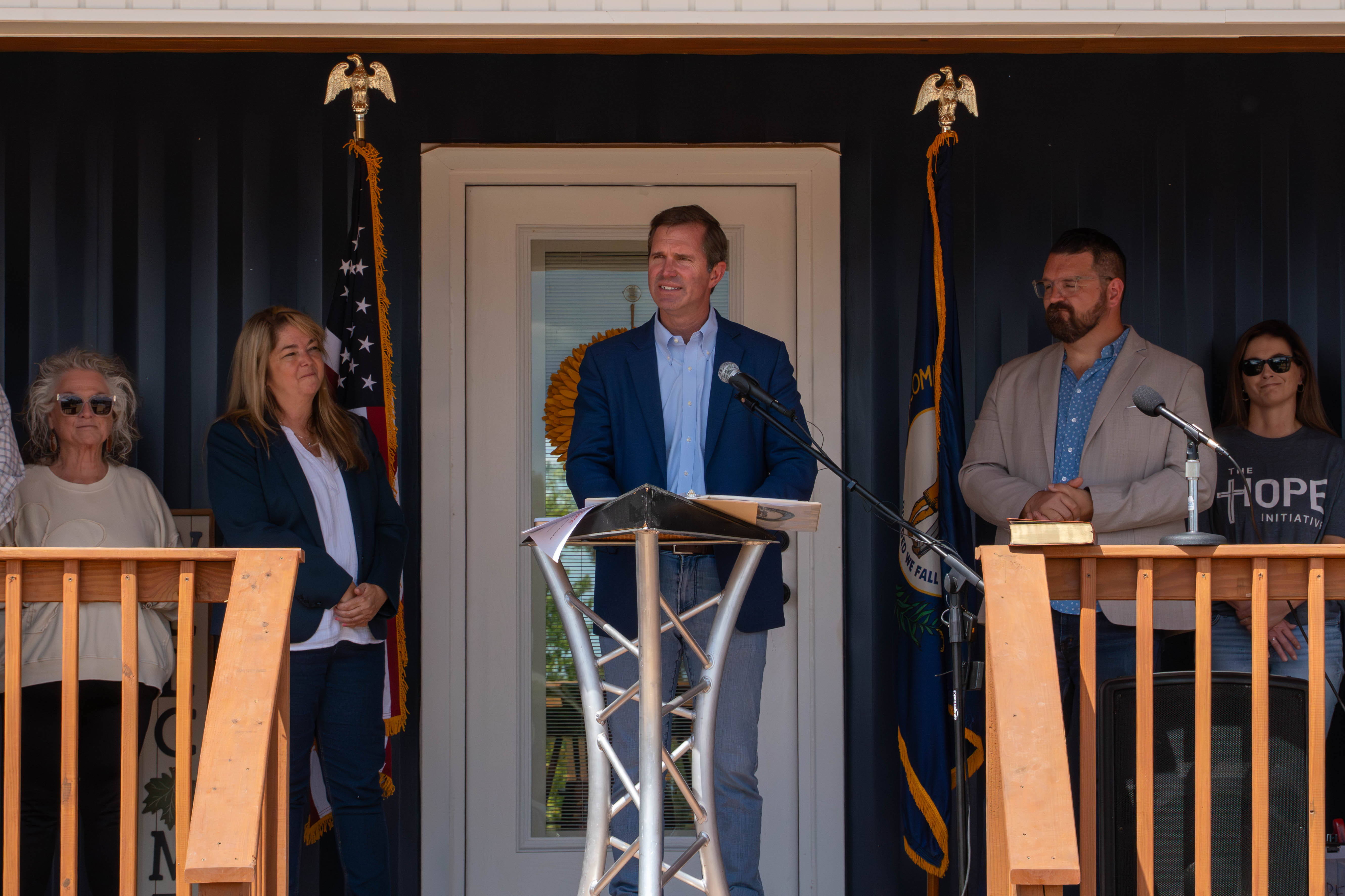 Kentucky Governor Andy Beshear with Local Leaders