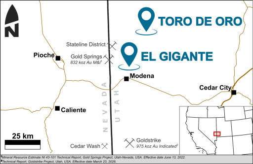 Orogen Royalties Acquires Two Gold Projects in Southwest Utah