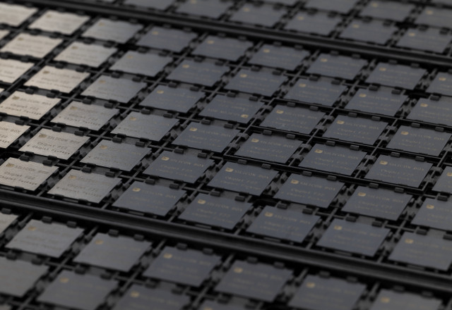 Finished packages from Silicon Box's advanced panel level package line