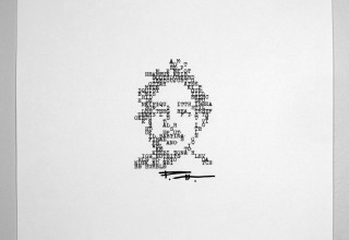 Portrait Kendrick Lamar made by typing words from his song Be Humble