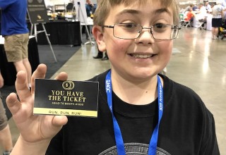 Kevin is the first recipient of a golden ticket. He's eleven-and-a-half and has been collecting coins since he was 5 years old!