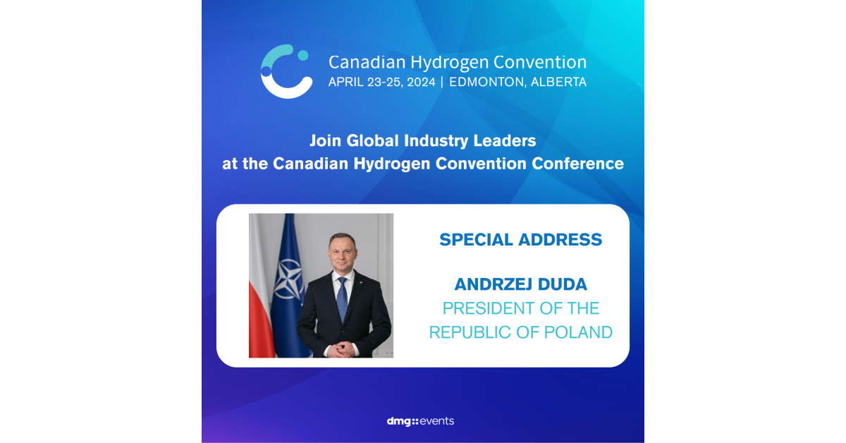 Prezydent Polski Andrzej Duda wygłasza przemówienie programowe na Kanadyjskiej Konferencji Wodorowej