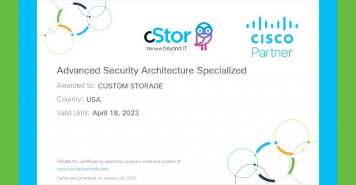 cStor Achieves Cisco Advanced Security Architecture Specialization