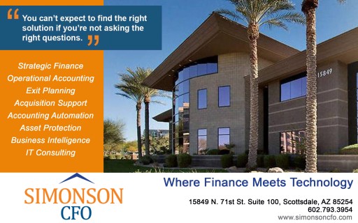 Simonson CFO Announces Hiring of New Associate and New Scottsdale Corporate Office