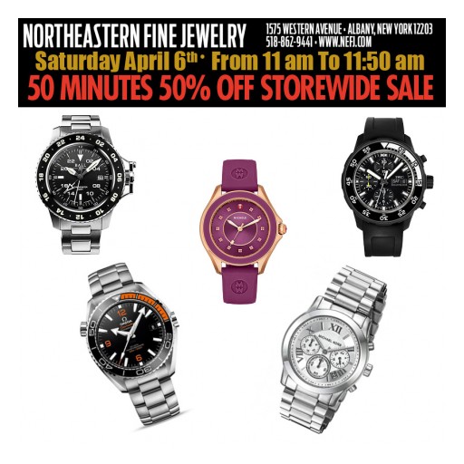 Northeastern Fine Jewelry Announces 50% Off 50 Minute Storewide Sale on Fine Jewelry and Luxury Watches