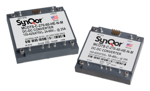SynQor’s New Additions to Its Mil-COTS 270 Vin DC-DC Product Family - MCOTS-C-270-40-HE & MCOTS-C-270-60-HE