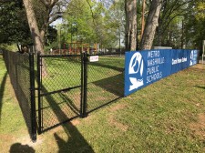 Playground Fence Installation with Logo Screen - 2017 Good Friday Service Project