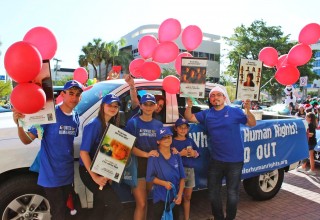 The Miami chapter of Youth for Human Rights at a human rights awareness event marking International Human Rights Day