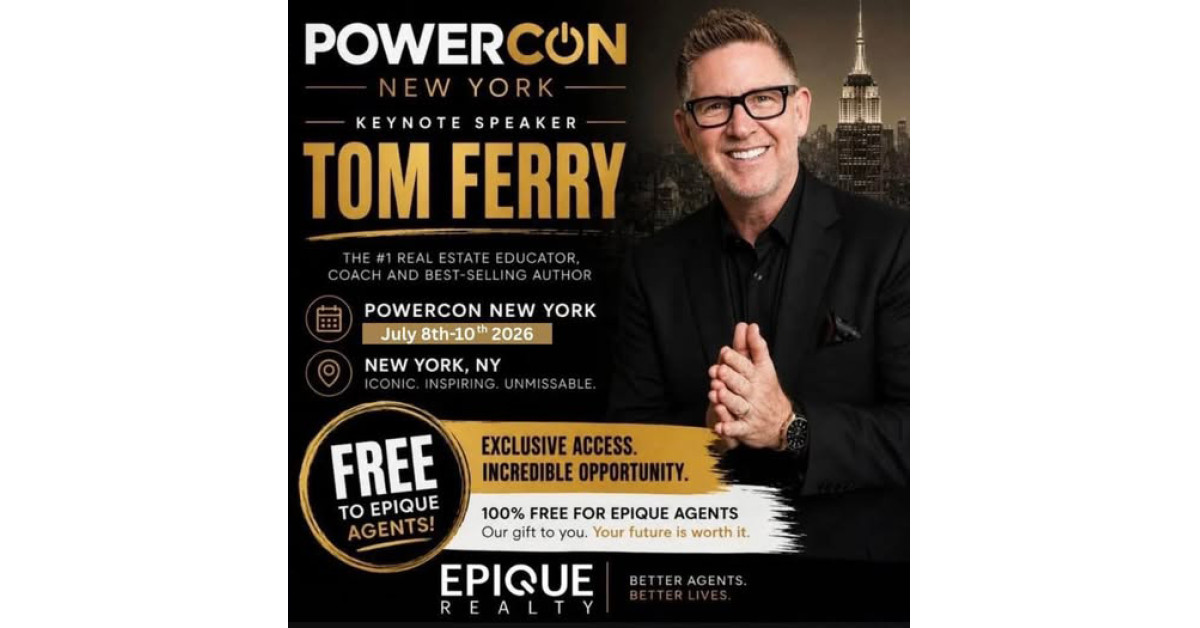 Tom Ferry Headlines 2026 Epique Realty PowerCON in New York City