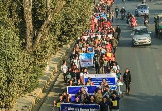 Kathmandu volunteers participated in the Youth For Human Rights International Walk for Human Rights.