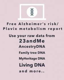 Xcode Life' free Alzheimer's risk and Plavix metabolism report