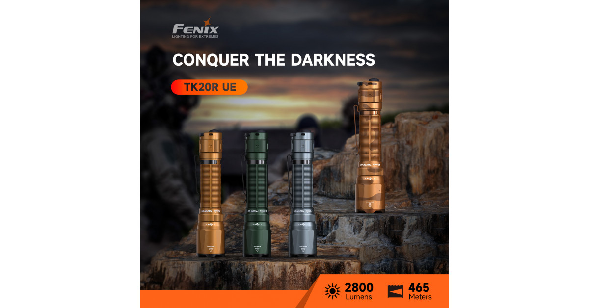 Fenix TK20R UE Tan – Lampe Torche LED 2800 Lumens, 465m, Tactique, Avec Batterie